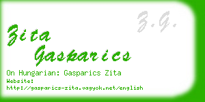 zita gasparics business card